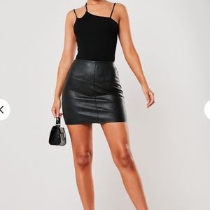 Misguided Black Faux Leather Mini Skirt